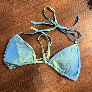 Blue Triangle Bikini Top